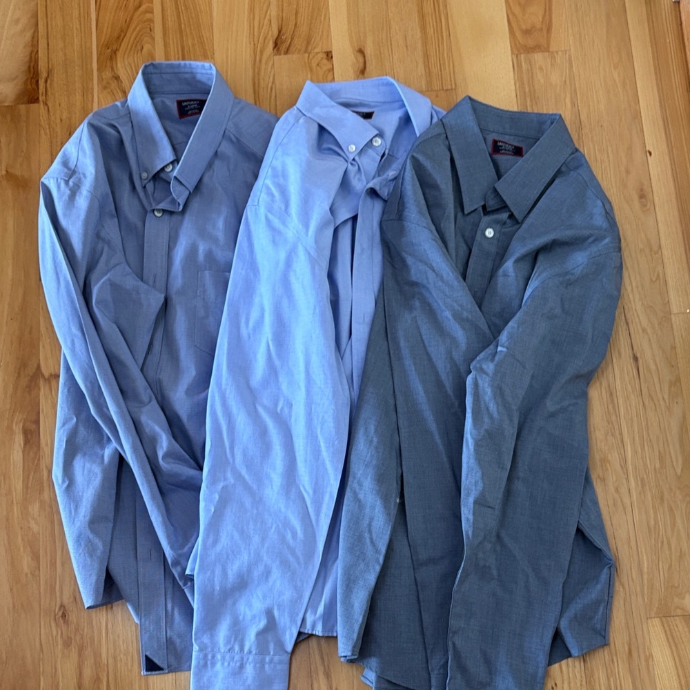 UNTUCKit Men's Blue Dress Shirt Trio